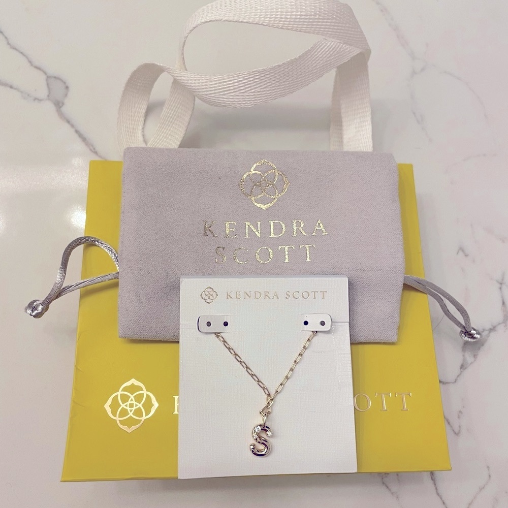 Kendra Scott Gold & Rhinestone Initial “S” Necklace
